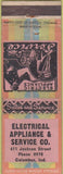 Matchbook Cover - Electreical Appliace Columbus IN WEAr