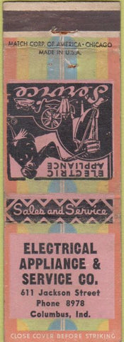 Matchbook Cover - Electreical Appliace Columbus IN WEAr