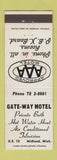 Matchbook Cover - Gay Way Motel Midland MI