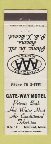 Matchbook Cover - Gay Way Motel Midland MI