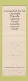 Matchbook Cover - 1966 Chevrolet Red Diehl Clearfield PA WEAR