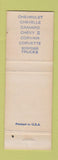 Matchbook Cover - 1967 Chevrolet Marhefka Windber PA
