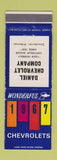 Matchbook Cover - 1967 Chevrolet Daniel Smackover AR WEAR