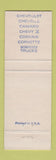 Matchbook Cover - 1967 Chevrolet Daniel Smackover AR WEAR