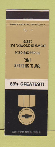 Matchbook Cover - 1968 Chevrolet Ray Sheeler Downingtown PA