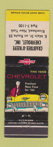 Matchbook Cover - 1956 Chevrolet Crabtree O'Keefe Riverhead NY WORN
