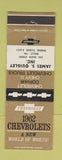 Matchbook Cover - 1962 Chevrolet James Quigley Bally PA