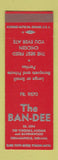 Matchbook Cover - The Ban Dee Indianapolis IN Fried Chicken SAMPLE