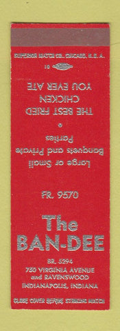 Matchbook Cover - The Ban Dee Indianapolis IN Fried Chicken SAMPLE