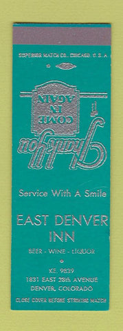 Matchbook Cover - East Denver Inn Denver Colorado SAMPLE