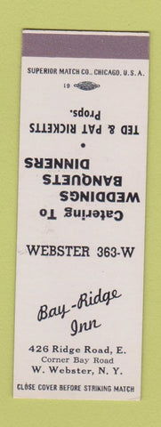 Matchbook Cover - Bay Ridge Inn West Webster NY low phone # SAMPLE