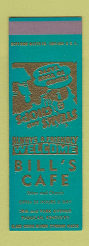 Matchbook Cover - Bill's Cafe Paducah KY SAMPLE