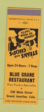 Matchbook Cover - Blue Crane Restaurant Grand Junction Colorado SAMPLE