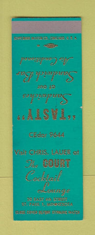 Matchbook Cover - The Court Cocktail Lounge St Paul MN SAMPLE