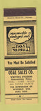 Matchbook Cover - Coal Sales Wausau WI SAMPLE