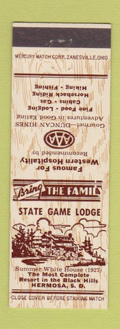Matchbook Cover - State Game Lodge Hermosa SD