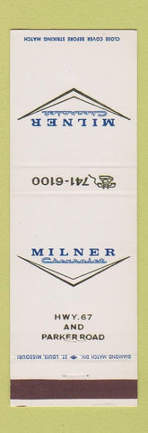 Matchbook Cover - Milner Cadillac