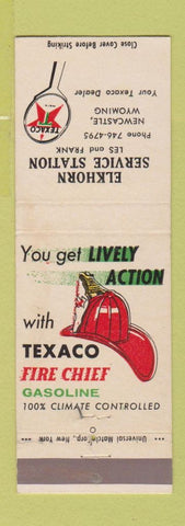 Matchbook Cover - Elkhorn Texaco oil gas Newcastle WY