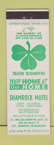 Matchbook Cover - Shamrock Motel St Joseph MO