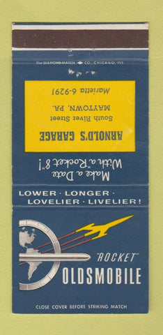 Matchbook Cover - Oldsmobile Rocket Arnold's Maytown PA 30 Strike