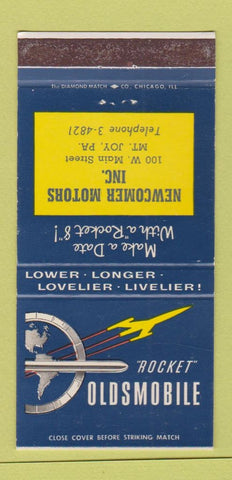 Matchbook Cover - Oldsmobile Rocket Newcomer Mount Joy PA 30 Strike