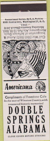 Matchbook Cover - Perkins Americana Double Springs AL White