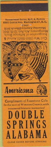 Matchbook Cover - Perkins Americana Double Springs AL Orange