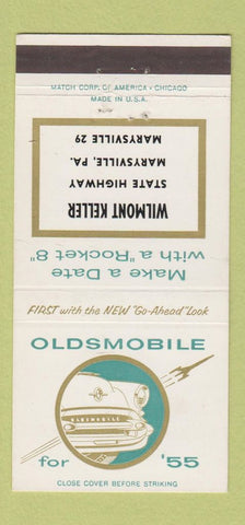 Matchbook Cover - 1955 Oldsmobile Wilmont Keller Marysville PA 30 Strike