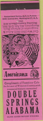 Matchbook Cover - Perkins Americana Double Springs AL Pink