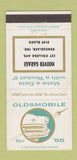 Matchbook Cover - 1955 Oldsmobile Hoover Garage Rensselaer IN 30 Strike