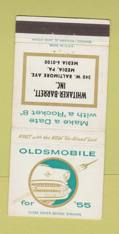 Matchbook Cover - 1955 Oldsmobile Whitaker Barrett Media PA 30 Strike