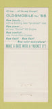 Matchbook Cover - 1955 Oldsmobile Warner Wirtz New Freedom PA #1 30 Strike