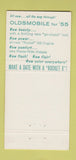 Matchbook Cover - 1955 Oldsmobile Plante Norwich CT 30 Strike