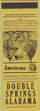 Matchbook Cover - Perkins Americana Double Springs AL Yellow