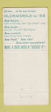 Matchbook Cover - 1955 Oldsmobile Harvey Smith Inglewood CA 30 Strike