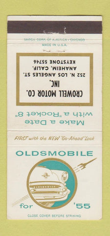 Matchbook Cover - 1955 Oldsmobile Crowell Anaheim CA 30 Strike