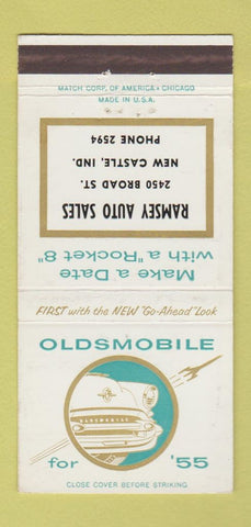Matchbook Cover - 1955 Oldsmobile Ramsey New Castle IN 30 Strike