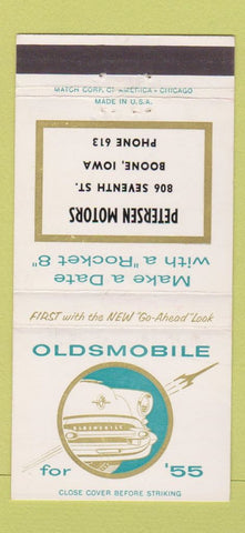 Matchbook Cover - 1955 Oldsmobile Petersen Boone IA 30 Strike
