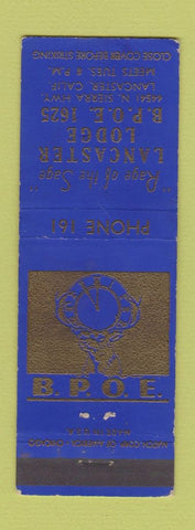 Matchbook Cover - Elks Lodge Lancaster CA