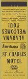 Matchbook Cover - Perkins Americana St Charles Motel Laverne AL Yellow