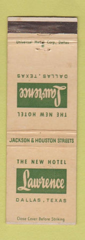 Matchbook Cover - Lawrence Hotel Dallas TX