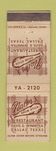 Matchbook Cover - Naler's Drum Stick Dallas TX