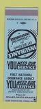 Matchbook Cover - First National Insurance Miller SD low phone # SAMPLE