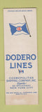 Matchbook Cover - Dodero Lines shipping New York City SAMPLE