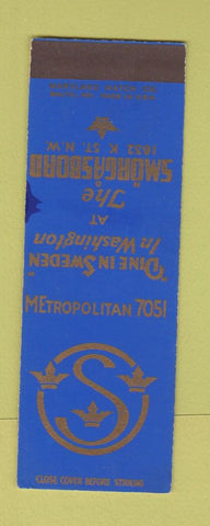 Matchbook Cover - The Smorgasbord Washington DC  SAMPLE