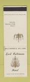 Matchbook Cover - Lord Baltimore Hotel MD SAMPLE