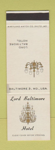 Matchbook Cover - Lord Baltimore Hotel MD SAMPLE