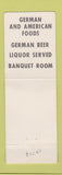 Matchbook Cover - Huck's Bavarian Village Redford MI