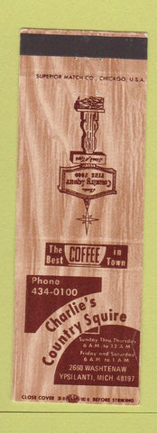 Matchbook Cover - Charlie's Country SquireYpsilanti MI
