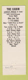 Matchbook Cover - The Cabin Mount Pleasant MI